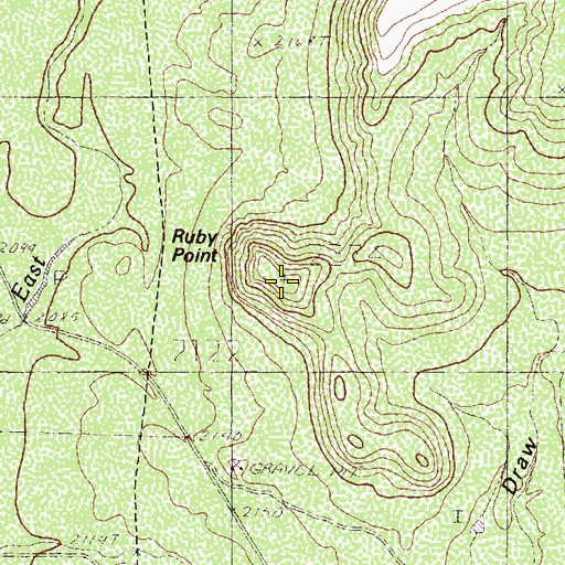 Topographic Map of Ruby Point, TX