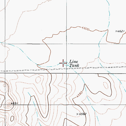 Topographic Map of Line Tank, TX