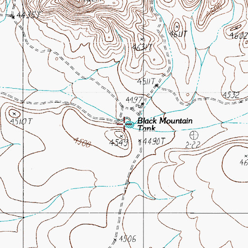 Topographic Map of Black Mountain Tank, TX