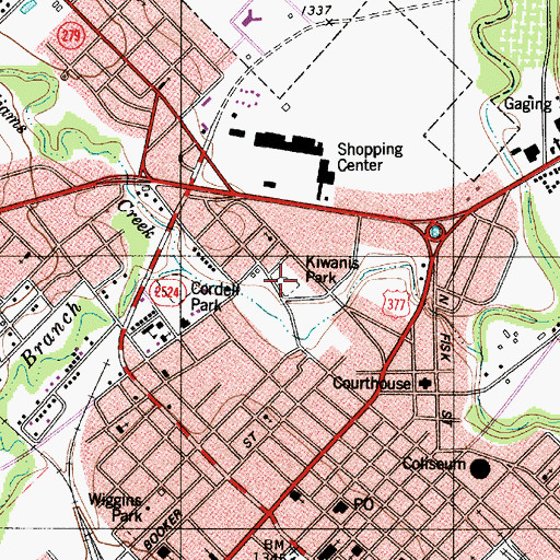 Topographic Map of Kiwanis Park, TX