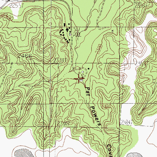 Topographic Map of Pat Powers Cove, TX