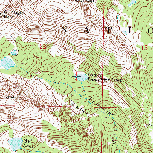 Topographic Map of Lower Lamphier Lake, CO