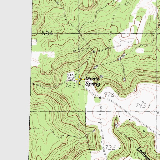 Topographic Map of Moore Spring, TX