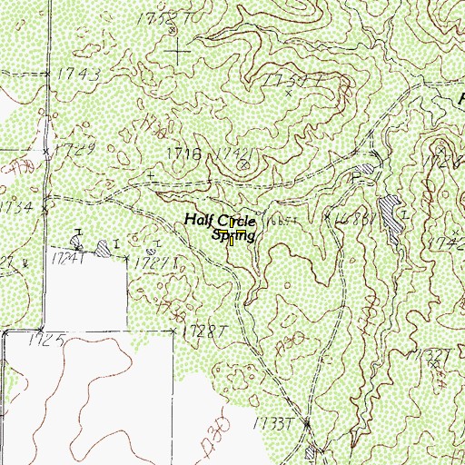 Topographic Map of Half Circle Spring, TX