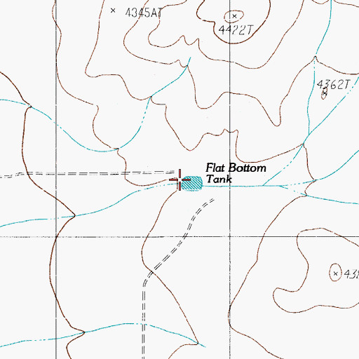 Topographic Map of Flat Bottom Tank, TX