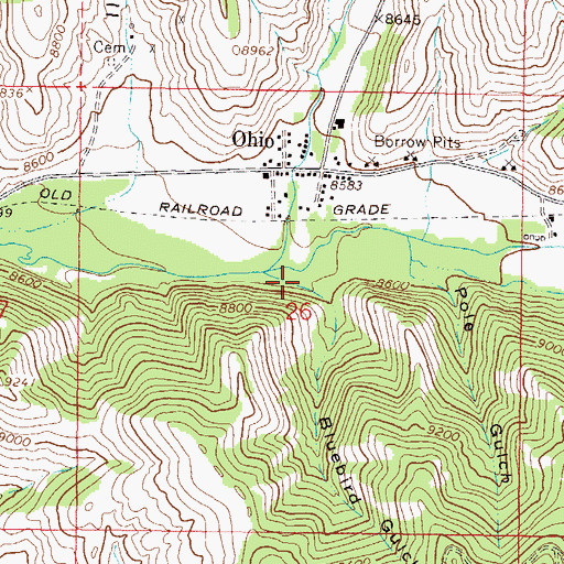 Topographic Map of Bluebird Gulch, CO
