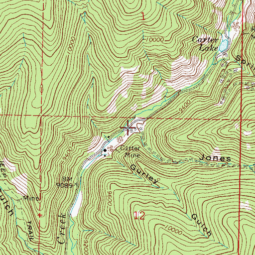 Topographic Map of Jones Gulch, CO