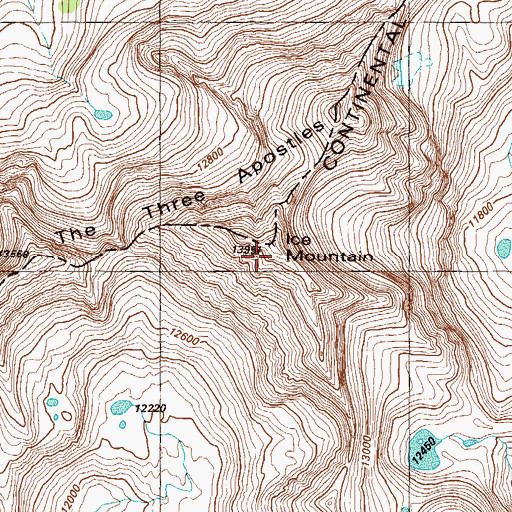 Topographic Map of Ice Mountain, CO