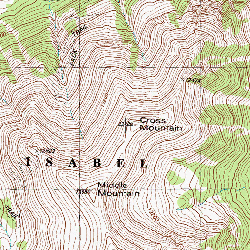 Topographic Map of Cross Mountain, CO