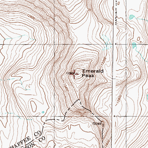 Topographic Map of Emerald Peak, CO