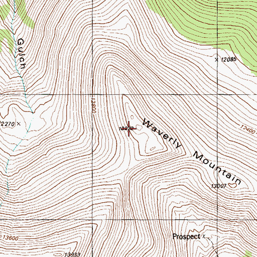 Topographic Map of Waverly Mountain, CO