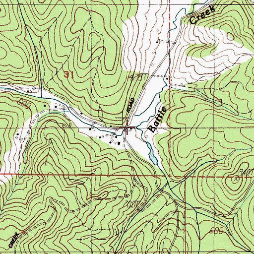 Topographic Map of West Fork Battle Creek, OR