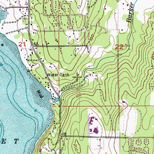 Topographic Map of Pinsch Creek, WA