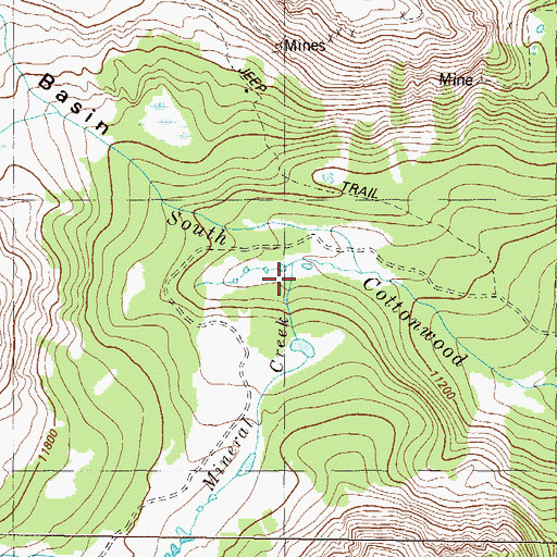 Topographic Map of Mineral Creek, CO