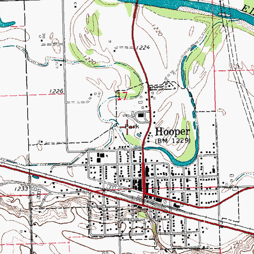 Topographic Map of Hooper Memorial Park, NE