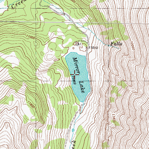 Topographic Map of Mirror Lake, CO