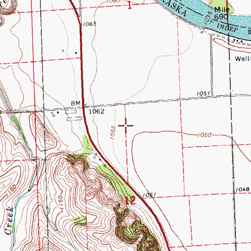 Topographic Map of Central Bluff Post Office (historical), NE
