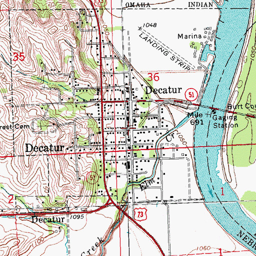 Topographic Map of Decatur Police Department, NE