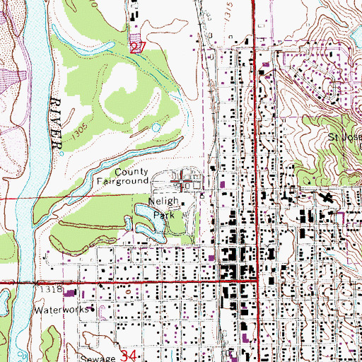 Topographic Map of Cuming County Fairgrounds, NE
