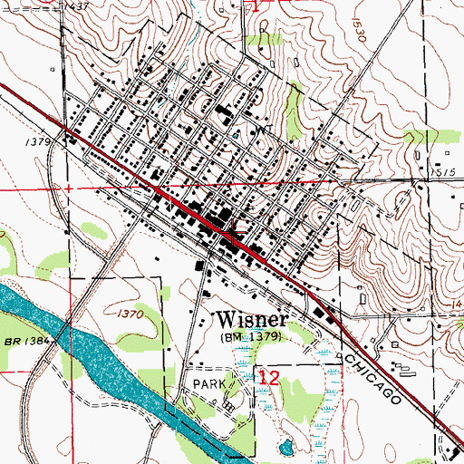 Topographic Map of Wisner Heritage Museum, NE
