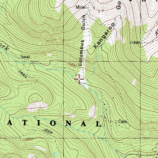 Topographic Map of Columbus Gulch, CO