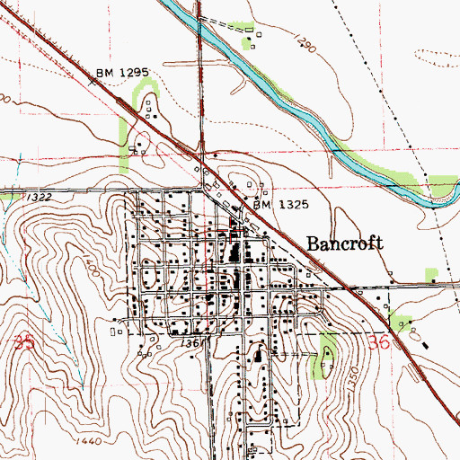 Topographic Map of Bancroft Medical Clinic, NE