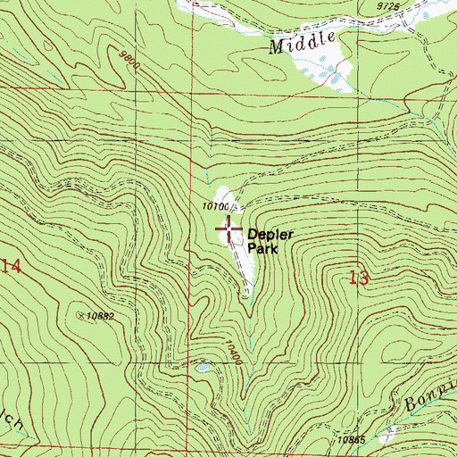 Topographic Map of Depler Park, CO