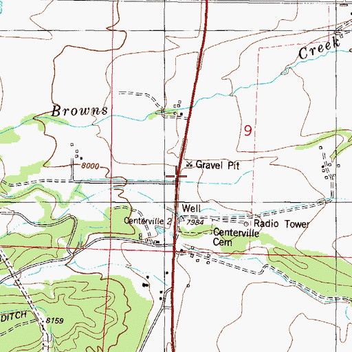Topographic Map of Centerville School, CO