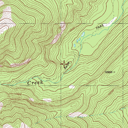 Topographic Map of Browns Creek Trail, CO