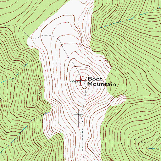 Topographic Map of Boot Mountain, CO