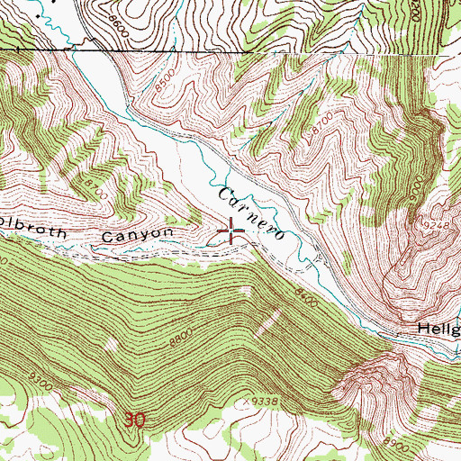 Topographic Map of Coolbroth Canyon, CO