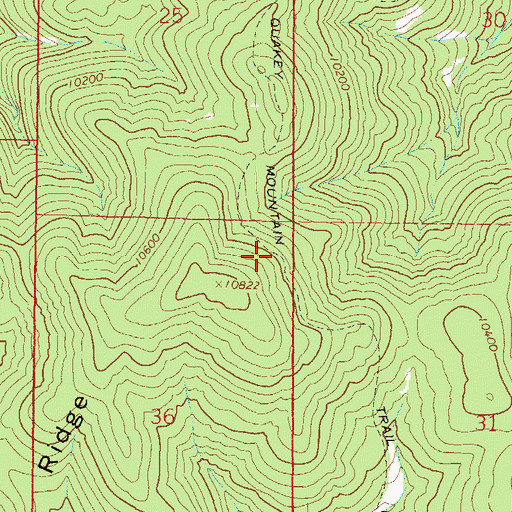 Topographic Map of Quakey Mountain Trail, CO