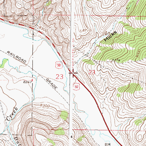 Topographic Map of Hicks Gulch, CO