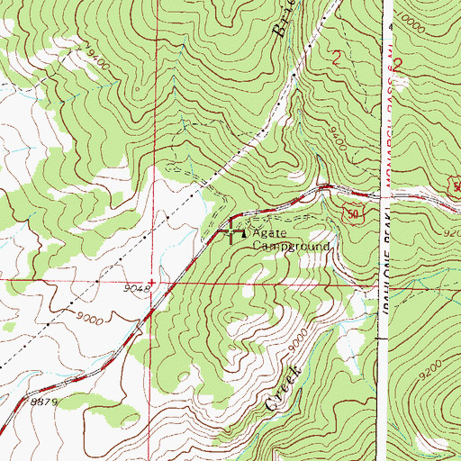 Topographic Map of Agate Campground, CO