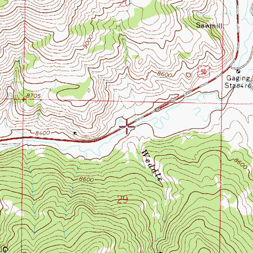 Topographic Map of Weddle Creek, CO