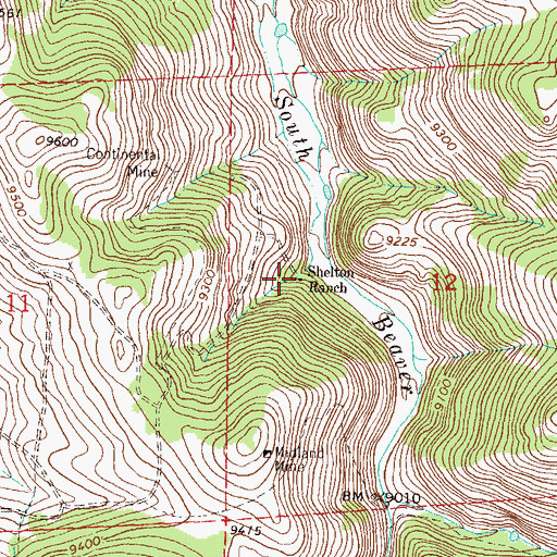 Topographic Map of Shelton Ranch, CO