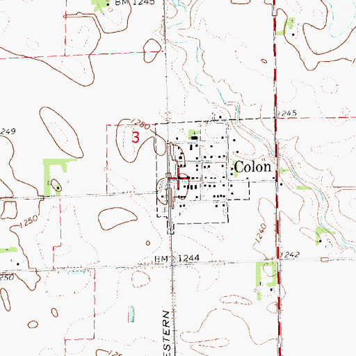 Topographic Map of Colon Post Office, NE