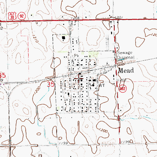 Topographic Map of Mead Police Department, NE