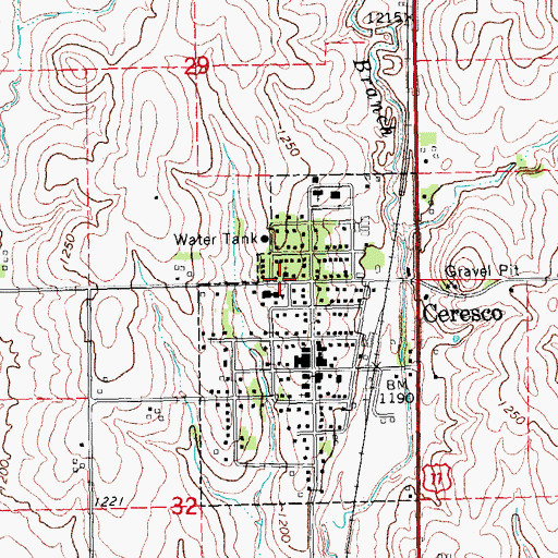 Topographic Map of Emmanuel Lutheran Church, NE