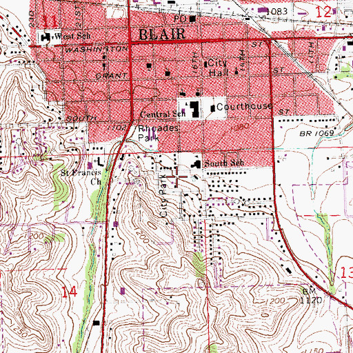 Topographic Map of Ralph Steyer Park, NE