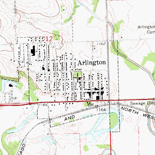 Topographic Map of Arlington Public Library, NE