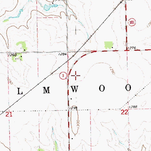 Topographic Map of Township of Elmwood, NE