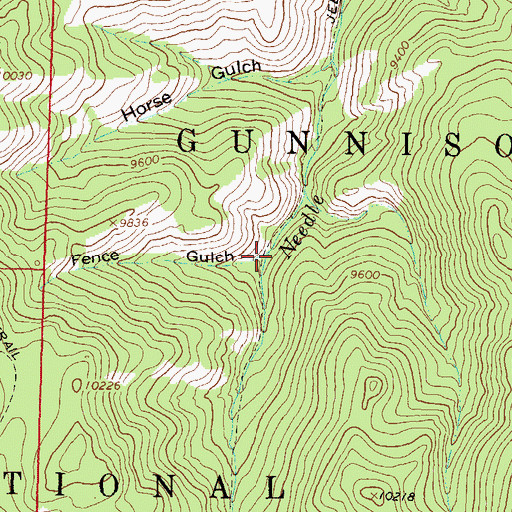 Topographic Map of Fence Gulch, CO