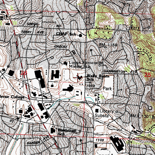 Topographic Map of Wake Robin Elementary School, NE