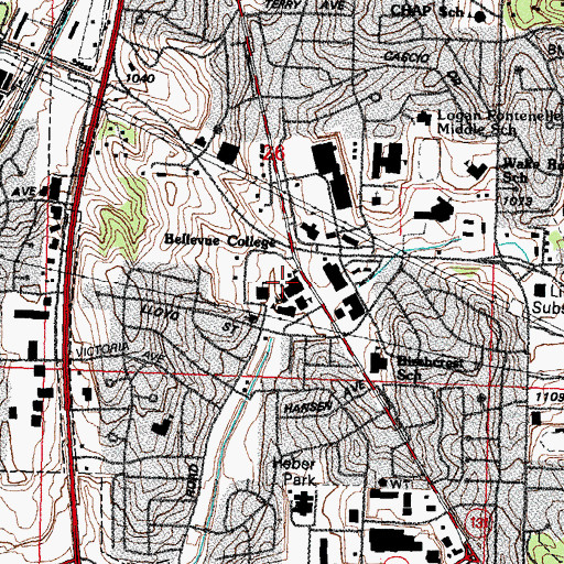 Topographic Map of Freeman-Lozier Library, NE