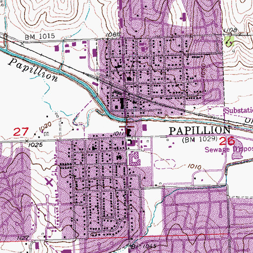 Topographic Map of Twin Cities Baptist Church, NE
