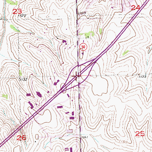 Topographic Map of Interchange 440, NE