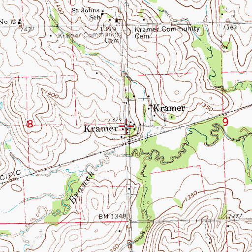 Topographic Map of Kramer, NE