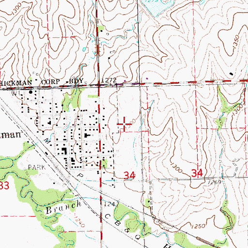 Topographic Map of Prairie Park, NE