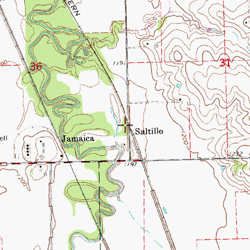 Topographic Map of Saltillo Post Office (historical), NE